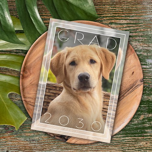 Chic Puppy School Gold Foil Graduation Announcement