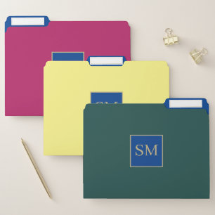 Chic pure colours with monogram file folder