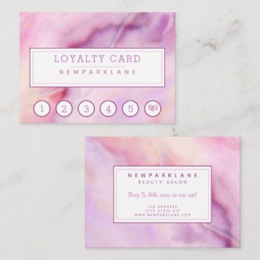 Chic Purple Agate Pattern Business Loyalty Card