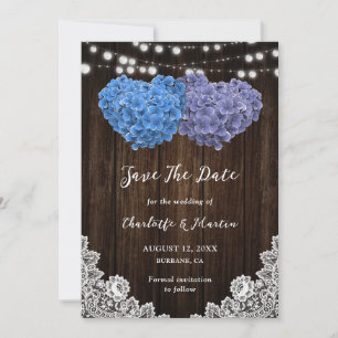 Chic Purple and Blue Floral Wedding Save The Date
