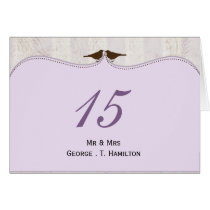 Chic purple bird cage, love birds table numbers
