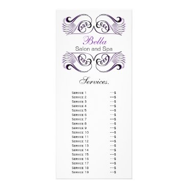 chic Purple, black and white Services rack card