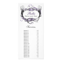 chic purple, black and white Services rack card