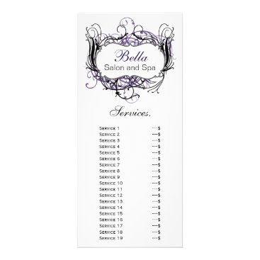 chic purple, black and white Services rack card