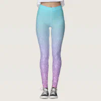 Black Indigo Blue and Aqua Gradient Leggings