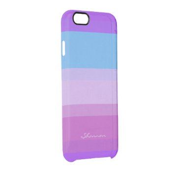 Chic Purple & Blue Striped Iphone 6 Case by inkbrook at Zazzle