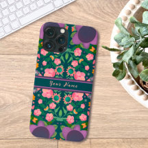 Chic Purple Boho Name Flowers Custom Pattern