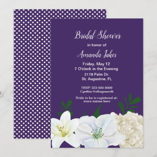 Chic Purple Bridal Shower Invitation