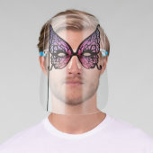 Chic Purple Butterfly Carnival Mask Face Shield (Insitu)