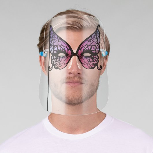 Chic Purple Butterfly Carnival Mask Face Shield (Insitu)