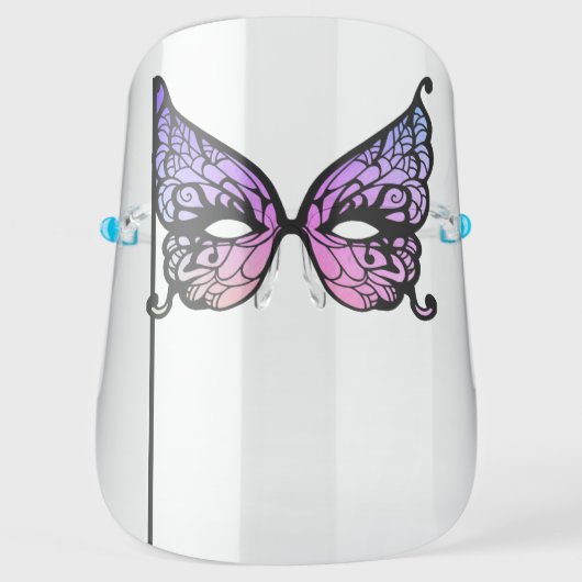 Chic Purple Butterfly Carnival Mask Face Shield (Front)