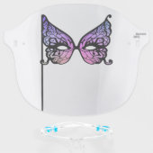 Chic Purple Butterfly Carnival Mask Face Shield (Front w/Glasses)