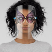 Chic Purple Butterfly Carnival Mask Face Shield (Insitu)