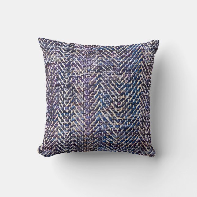 Chic purple cream chevron throw pillow (Front)