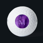 Chic Purple Dripping Glitter Brush Metal Monogram  Golf Balls<br><div class="desc">Chic Purple Dripping Glitter Brush Metal Monogram Tote Bag</div>