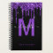 Chic Purple Dripping Glitter Monogram Name 2024