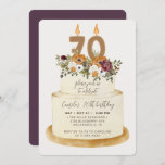 Chic Purple Fall Autumn 70th Birthday Cake Invitation<br><div class="desc">Celebrate a feminine fall 70th birthday with our chic invitation. Design features a rustic cake decorated with autumn flowers, leaves and and candles with the number 70 all for the ultimate chic look. All text is 100% customizable. If you need extra pieces for this collection please contact me, happy to...</div>