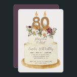 Chic Purple Fall Autumn 80th Birthday Cake Invitation<br><div class="desc">Celebrate a feminine fall 80th birthday with our chic invitation. Design features a rustic cake decorated with autumn flowers, leaves and candles with the number 80 all for the ultimate chic look. All text is 100% customizable. If you need extra pieces for this collection please contact me, happy to help!...</div>