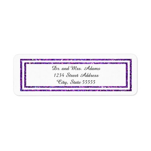 Chic Purple Faux Glittered Trim _ Address Label