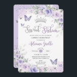 Chic Purple Floral Butterflies Sweet Sixteen 16th Invitation<br><div class="desc">Personalize this soft lavender, purple lilac floral Sweet 16 birthday invitation easily and quickly. Simply click the "Edit Using Design Tools" button to modify the text, wording, font style, font size, and font color. You can also add or remove text, and move or remove images. The butterflies and crown are...</div>
