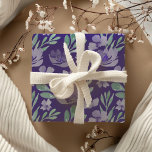 Chic Purple Floral & Foliage Watercolor Pattern Wr Wrapping Paper Sheets<br><div class="desc">This is a gorgeous original watercolor design created in our studio. The delicate purple flowers contrast beautifully with the green foliage elements. Great for weddings,  anniversaries,  birthdays and more.</div>