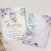 Girly Floral Pastel Watercolor Chic 32nd Birthday Invitation