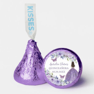 Chic Purple Floral Silver Butterflies Princess  Hershey®'s Kisses®
