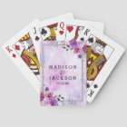 Chic Purple Floral & Silver Frame Wedding Favor