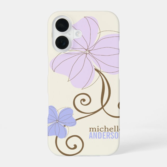 Chic Purple Florals Iphone Case (Back)