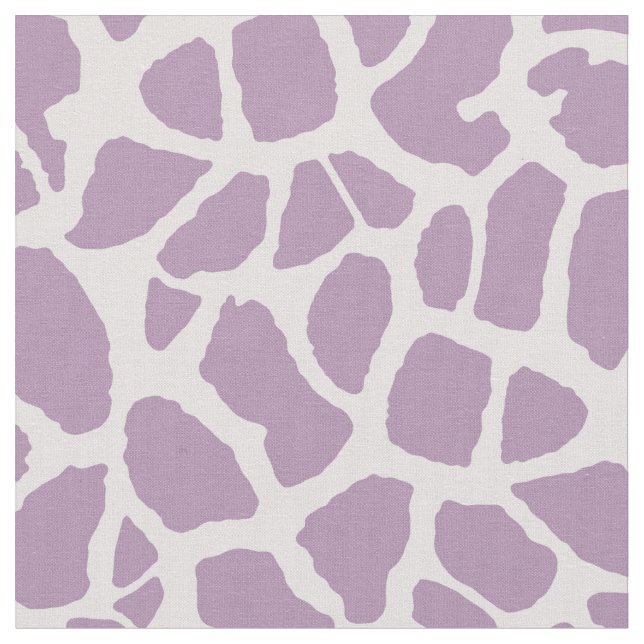 Chic Purple Giraffe Print Girly Animal Pattern Fabric (Close Up)