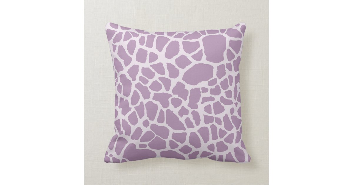 Chic Purple Giraffe Print With Monogram and Name Throw Pillow Zazzle