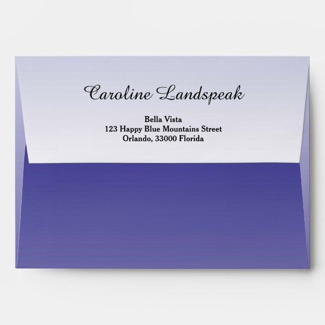 Chic Purple Glitter Modern Gradient Envelope (Back (Top Flap))