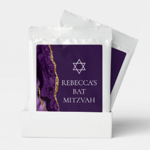 Chic Purple Gold Agate Bat Mitzvah Party Lemonade Drink Mix