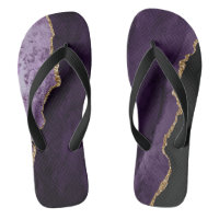 Chic Purple Gold Glitter Agate Custom Monogram