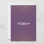 Chic Purple & Gold Glitter Sparkle Bridal Shower Invitation (Back)