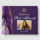 Chic Purple Gold Mitzvah Party Photo Custom
