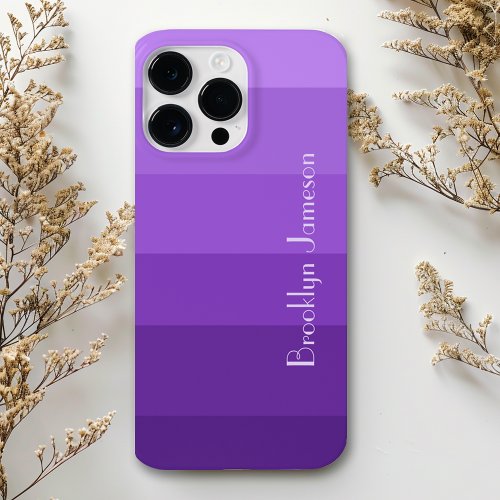 Chic Purple Gradient Color Block Personalized Case_Mate iPhone 14 Pro Max Case