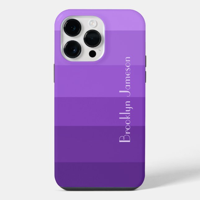 Chic Purple Gradient Color Block Personalized Iphone Case (Back)