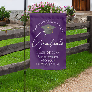 Chic Purple Graduate Custom 2026 Graduation Garden Flag