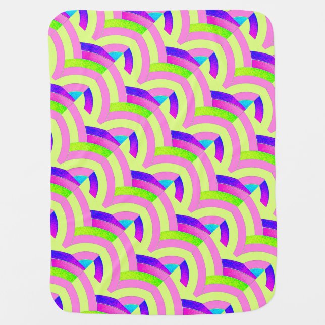 chic purple/green chevrons baby blanket (Front)