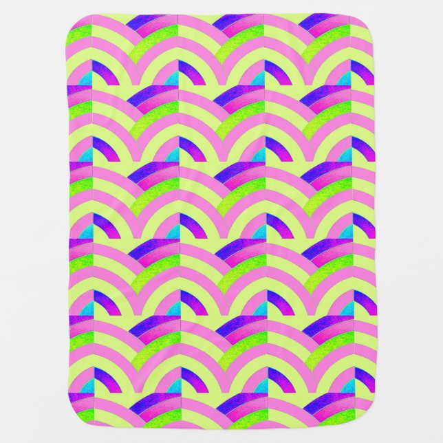 chic purple/green chevrons swaddle blanket (Front)