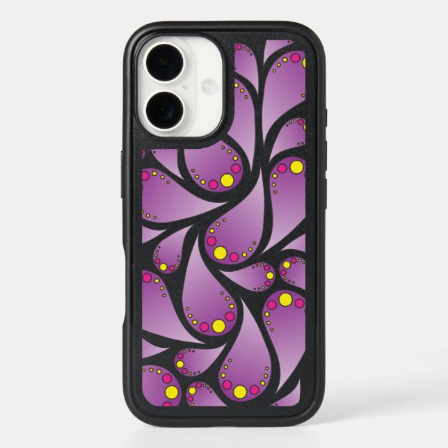 Chic Purple Hot Pink Yellow Otterbox iPhone Case (Back)