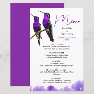 Chic Purple Hummingbirds and Petals Wedding