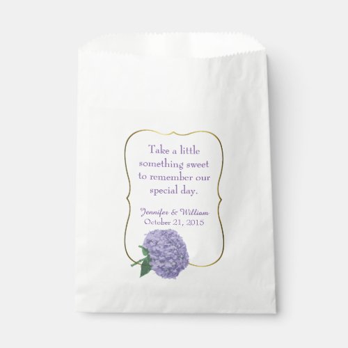 Chic Purple Hydrangea Custom Wedding Favor Bag