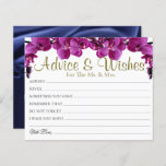 Chic Purple Leaves Wedding Advice Wishes Cards<br><div class="desc">Wedding Advice and wishes Cards for bride and groom keepsake,  Wishes for Mr & Mrs - Bridal Shower,  Bachelorette Games.</div>