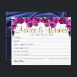 Chic Purple Leaves Wedding Advice Wishes Cards<br><div class="desc">Wedding Advice and wishes Cards for bride and groom keepsake,  Wishes for Mr & Mrs - Bridal Shower,  Bachelorette Games.</div>