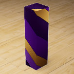 Chic Purple, Lilac, and Gold Striped  Wine Box<br><div class="desc">This chic wine box displays a dynamic diagonal stripes design. The amnesty purple is vibrant and contrasts perfectly with the golds, and lilacs Great for holidays, birthdays, celebrations and wedding parties! Elevate your gift-giving game with our Purple Majesty Collection. This curated selection of gift wrap is bathed in royal purples,...</div>