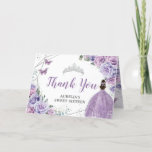 Chic Purple Lilac Floral Quinceanera Sweet Sixteen Thank You Card<br><div class="desc">Matching items available in store! (c) The Happy Cat Studio</div>