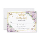 Chic Purple Lilac Roses Floral Gold 15 Quinceañera