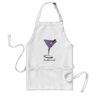 chic purple martini adult apron